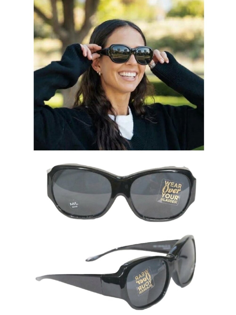 Solar Shield Fit Over Sunglasses NWOT